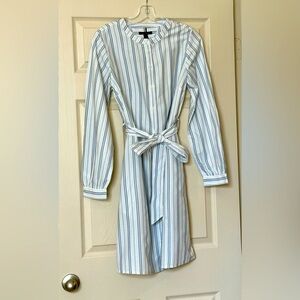TOMMY HILFIGER SHIRT DRESS - SMALL - WHITE & BLUE STRIPES - NWT